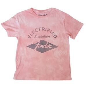 Lucky Brand Pink Fender Tie‎ Dye Tee Size XS